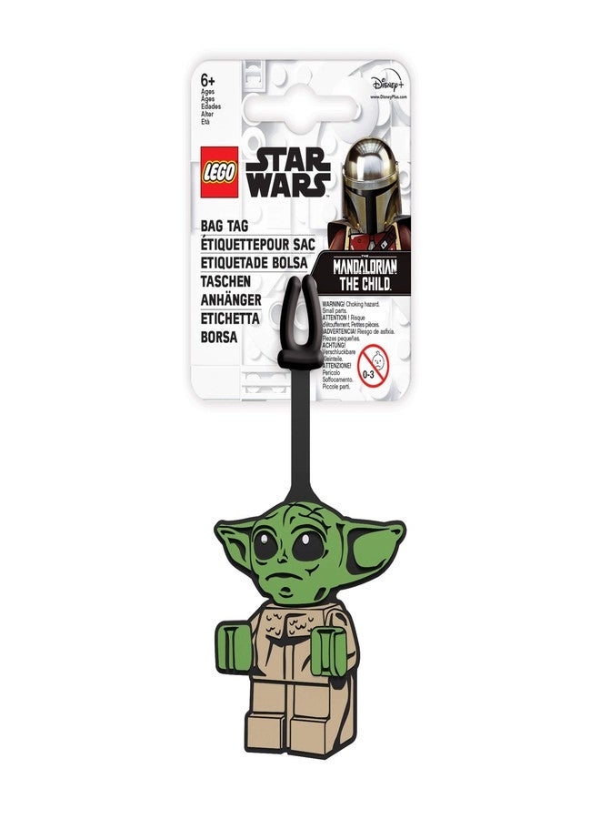 IQ Lego Star Wars Silicone Luggage Tag - Grogu (52949) with writable Surface on Back for ID Identification. Measures Approx. 6.5". for Travel, Suitcase, Backpack, Summer Beach Bag - Image 1